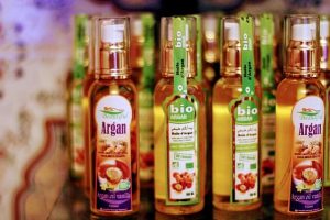 Bottles of argan oil