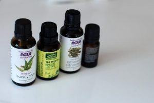 4 different sized tea tree bottles 