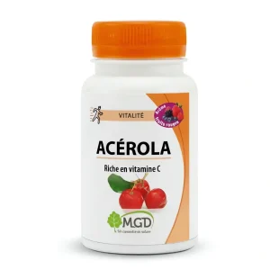 Acerola fruit rouge 50 comprimés MGD Nature complément alimentaire bio