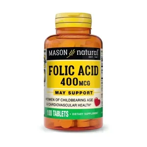 acide folique 400 µg 100 comprimés Mason Natural