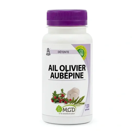 Ail Olivier Aubépine 120 gélules MGD Nature complément alimentaire bio