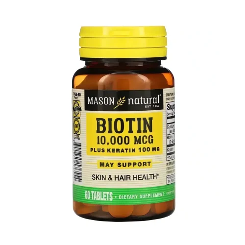 Biotine et Kératine 60 comprimés Mason Natural complément alimentaire
