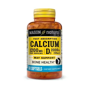 Calcium MS vitamine D 1200mg 60 gélules complément alimentaire Mason Natural