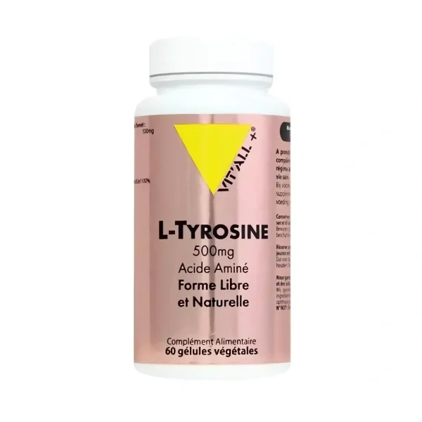 L-Tyrosine 500 mg 60 gélules complément alimentaire Vit'all+