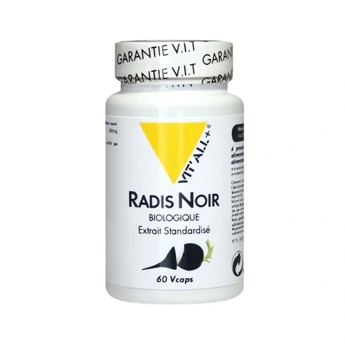 Radis Noir 250 mg - Complément alimentaire 60 gélules Vit'all+ Radis Noir 250 mg 60 gélules complément alimentaire Vit'all+