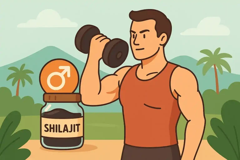 Homme musclé illustrant les effets du Shilajit sur la testostérone