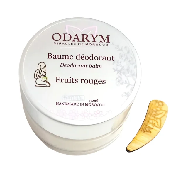Baume déodorant fruits rouges format standard 25 g Odarym déodorant naturel parfum fruité