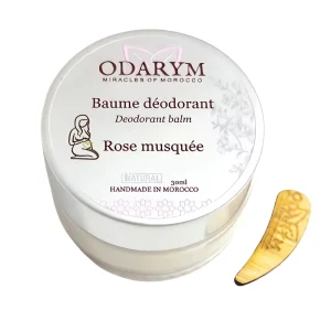 Baume déodorant Rose musquée sans HE – 30 ml – Odarym,baume déodorant rose musquée 30 ml odarym bio naturel maroc