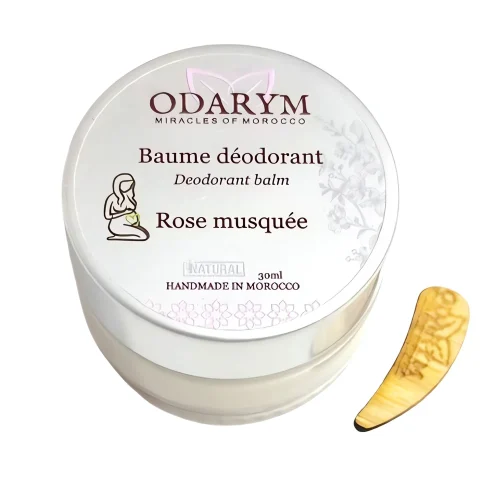 Baume déodorant Rose musquée sans HE – 30 ml – Odarym,baume déodorant rose musquée 30 ml odarym bio naturel maroc