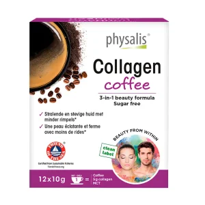 Café au collagène - 12 sachets X 10g - Physalis,Café collagène 12 sachets Physalis boisson beauté peau jeunesse