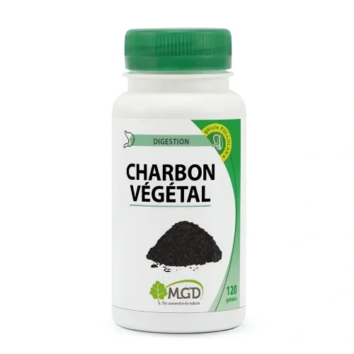 Charbon Végétal 120 gélules MGD Nature complément alimentaire naturel