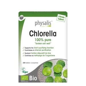 chlorella - 200 comprimés - Physalis,Chlorella 200 comprimés Physalis complément détoxification naturelle