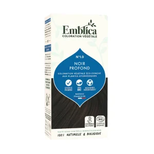 Coloration végétale 1.0 Noir profond 100 g Emblica teinte froide naturelle