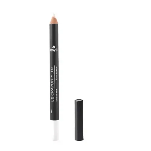 Crayon Yeux Blanc Lunaire Bio Avril - Illuminateur naturel 1 g Crayon yeux blanc lunaire bio Avril 1 g maquillage naturel illuminateur nacré