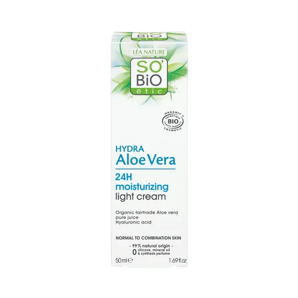 crème légère hydratante 24h 50 ml so bio étic