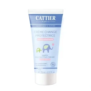 Crème protectrice change bébé bio 75ml Cattier – soin apaisant anti-rougeurs