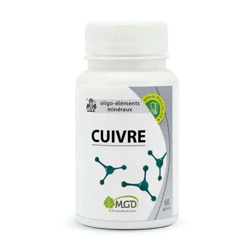 Cuivre 60 gélules – Complément alimentaire naturel – MGD Nature Cuivre 60 gélules MGD Nature complément alimentaire naturel