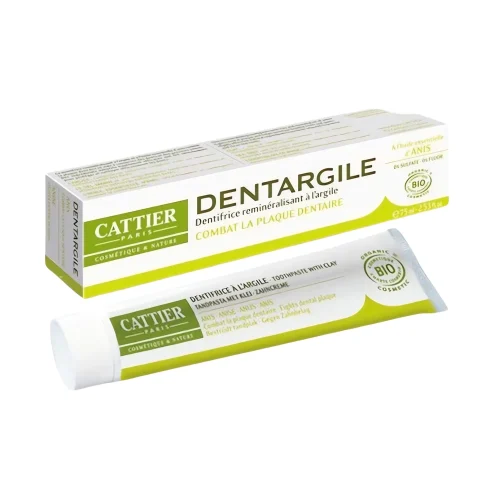 Dentargile anis dentifrice reminéralisant bio 75ml Cattier – soin naturel dents fortes