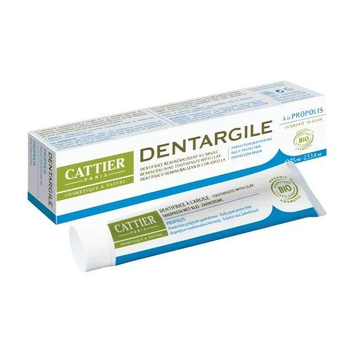 Dentargile propolis dentifrice reminéralisant bio 75ml Cattier – soin gencives renforcé