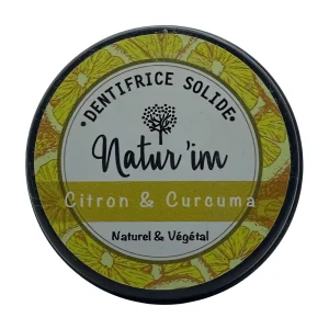 Dentifrice solide Citron & Curcuma 45 g Natur'im hygiène naturelle