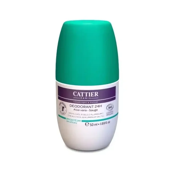 Déodorant roll-on 24h Cattier 50 ml, naturel, bio, longue durée