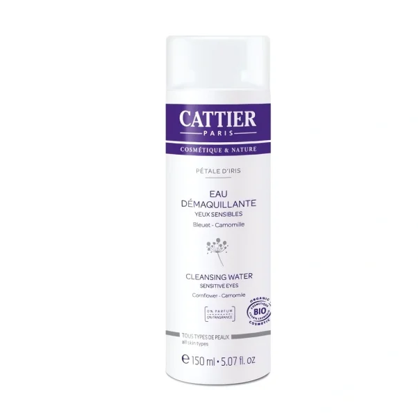 Eau démaquillante yeux sensibles bio 150ml Cattier – nettoyage doux et apaisant