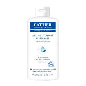 Gel nettoyant purifiant bio 200ml Cattier – nettoyage en profondeur visage
