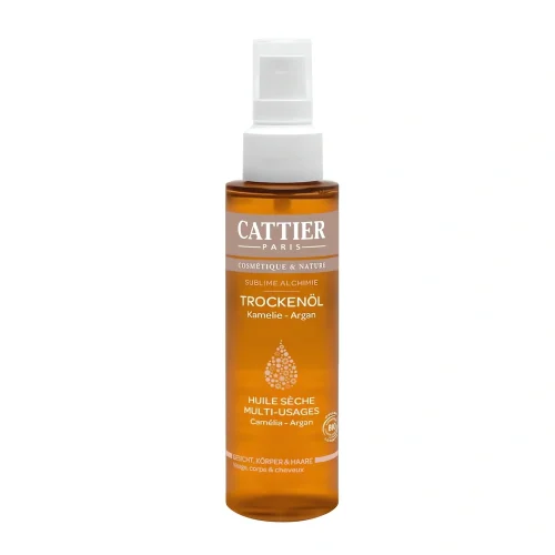 Huile sèche multi-usages Cattier – complément alimentaire soin corps – 100 ml Huile sèche multi-usages bio 100ml Cattier – soin nourrissant visage et corps