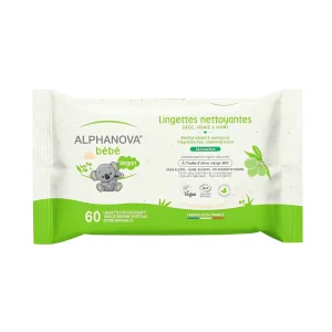 Lingettes nettoyantes olive bio Alphanova visage corps peau sensible