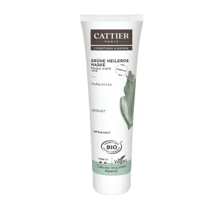 Masque argile verte bio 100ml Cattier – purification intense peau grasse
