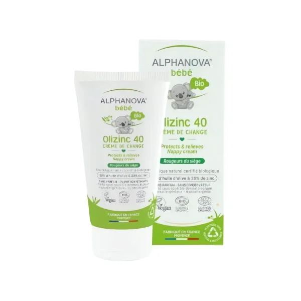 Olizinc 40 crème de change bio Alphanova oxyde de zinc huile d’olive