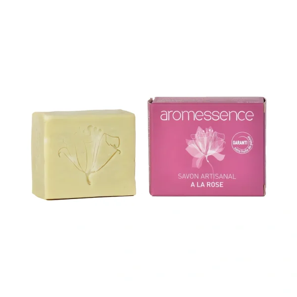 Savon artisanal à la rose Aromessence bio naturel