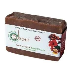 Savon visage nettoyant argan-hibiscus 100 g Odarym soin visage naturel