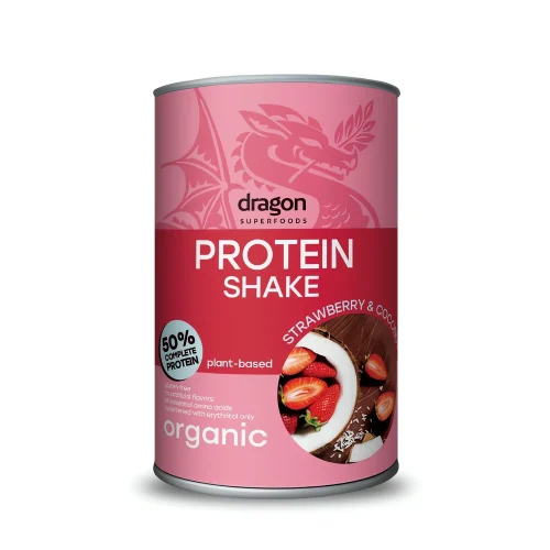 Shake protéiné fraise noix de coco 450 g Dragon Superfoods