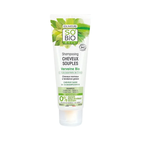shampoing purifiant verveine huile essentielle citron 250 ml so’bio étic