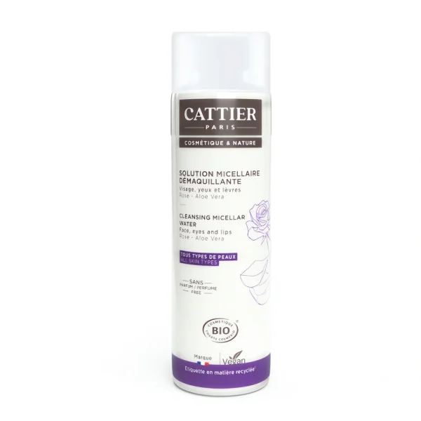 Solution micellaire démaquillante bio 50ml Cattier – nettoyage doux visage