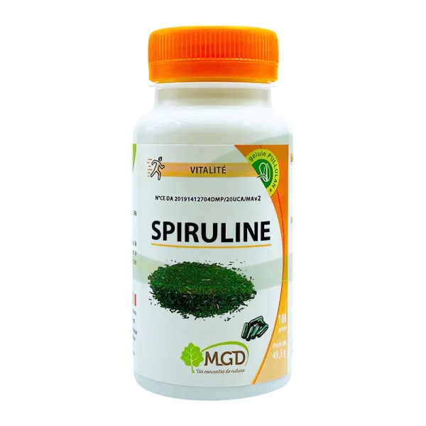 Spiruline 100 gélules MGD Nature complément alimentaire bio
