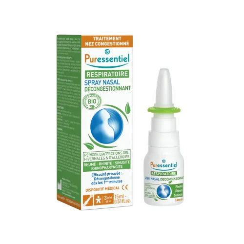 Spray nasal décongestionnant allergies 15 ml puressentiel, spray nez naturel