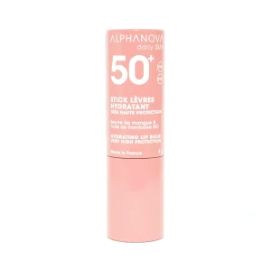 Stick solaire lèvres spf 50+ Alphanova protection bio beurre karité