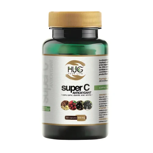 Super C Antioxidant 500mg 60 gélules Hug Your Life complément alimentaire antioxydant naturel Super C antioxydant 500mg 60 gélules Hug Your Life