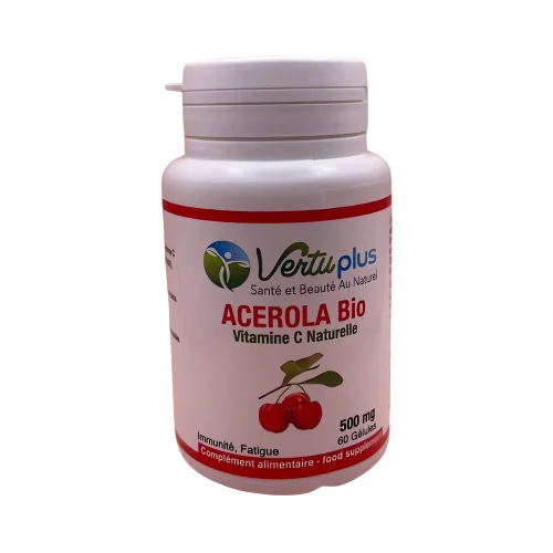Acérola Bio 500mg 60 Gél Vertuplus,acérola bio 500mg 60 gélules vertuplus