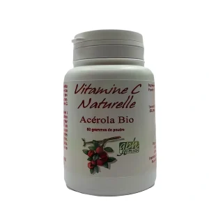 acérola pure, 50 g, GPH, poudre riche en vitamine c naturelle, soutient l’immunité.