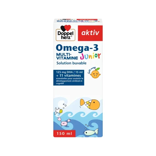 Aktiv Oméga 3 Junior 150 ml Doppelherz Flacon 150 ml Doppelherz Oméga 3 Junior Multivitamine