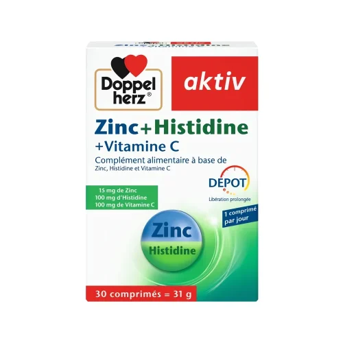 Aktiv Zinc Histidine 30 cps Doppelherz Boîte de 30 comprimés Doppelherz Aktiv Zinc Histidine 31 g