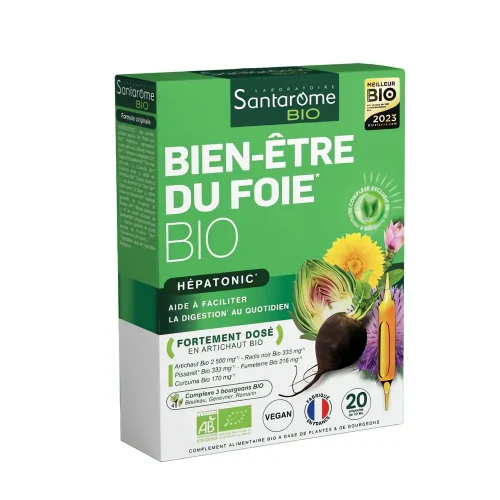Complément alimentaire santarome bien être du foie en ampoules Boîte de 20 ampoules santarome bien être du foie