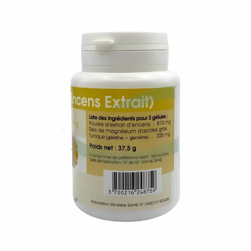 Boswellia extrait d'encens 270 mg 100 gélules GPH complément alimentaire anti-inflammatoire boswellia extrait d’encens 270 mg 100 gélules GPH complément alimentaire articulations