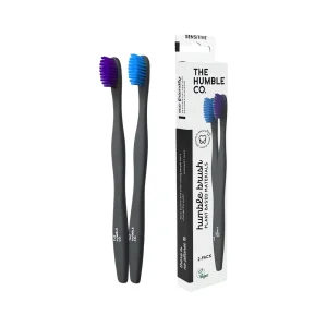 Brosse à dents duo bleu mauve végétales The Humble