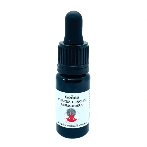 Chakra 1 Racine 10 ml Genna flacon huile essentielle, soin énergétique naturel
