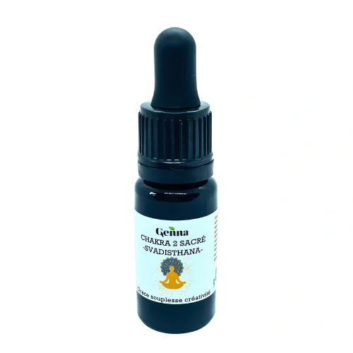 Chakra 2 Sacré 10 ml Genna flacon huile essentielle, soin énergétique naturel