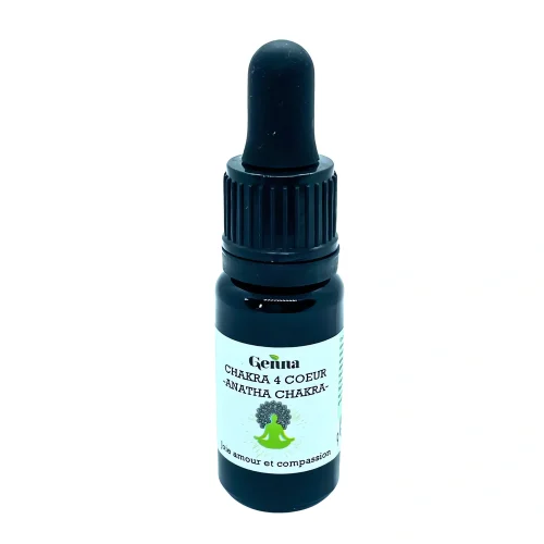 Chakra 4 Coeur 10 ml - Genna Chakra 4 Coeur 10 ml Genna flacon huile essentielle, soin énergétique naturel